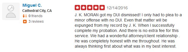 YELP review Moran Law Firm